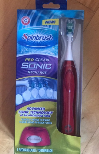 Arm & Hammer Spinbrush Sonic Rechargeable Battery Powered Sonic Toothbrush